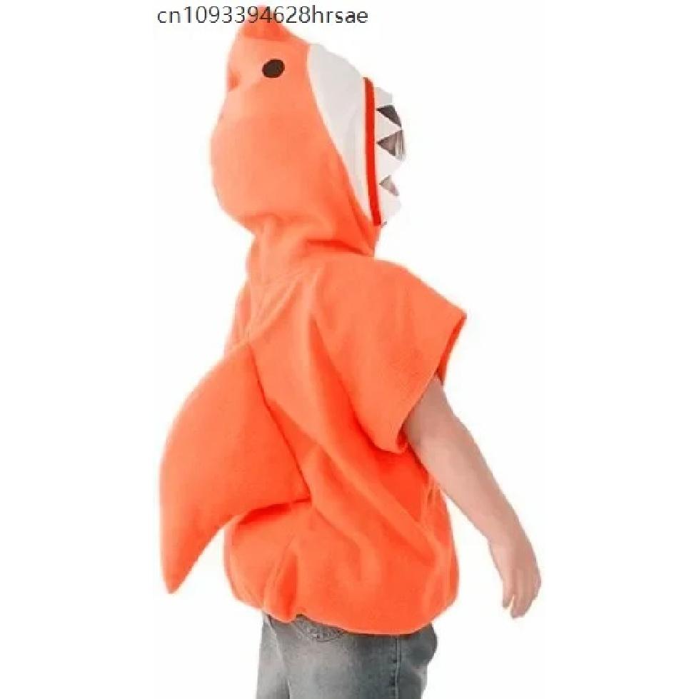 Funny Cosplay Gray Shark Hoodie Halloween Costume for Kids Christmas Carnival Fancy Dress Up Party Children Stage Show