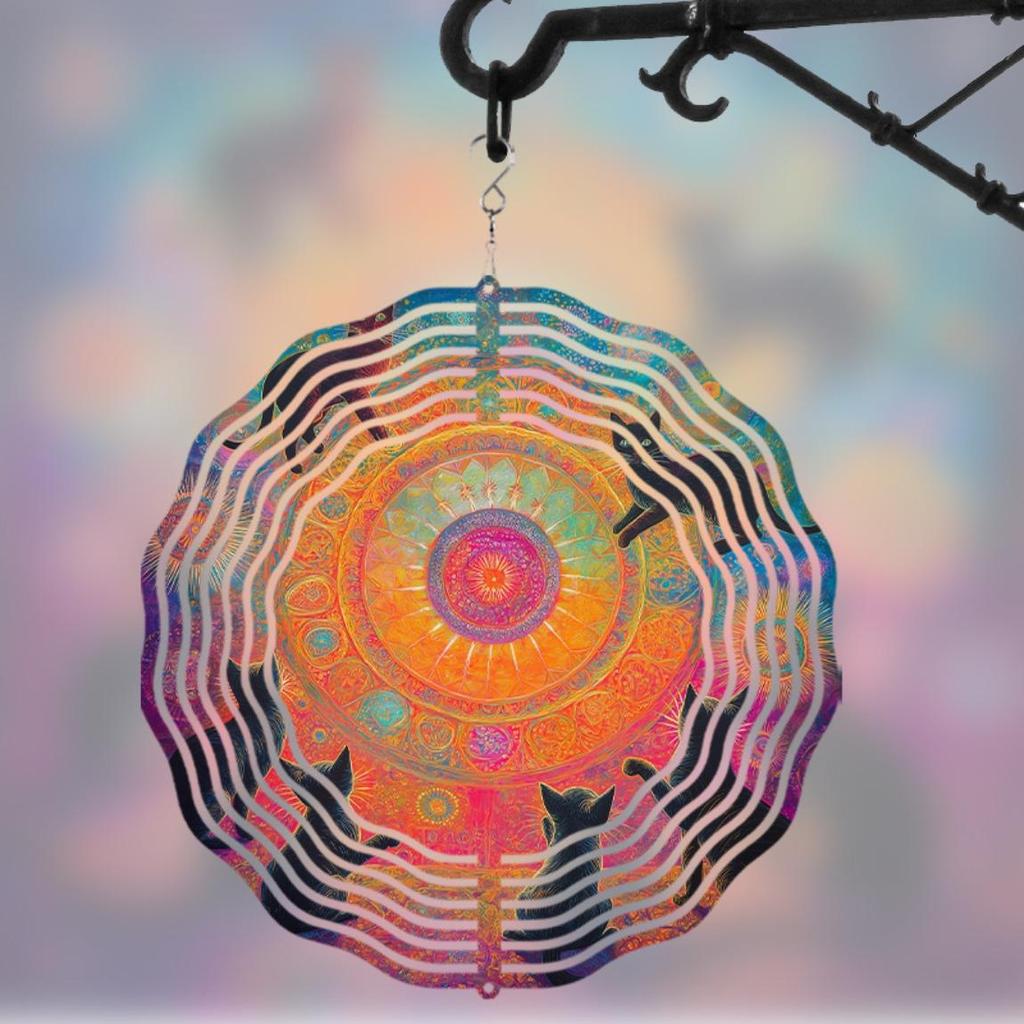 10 Zoll Hängendes Windspiel Rotierendes Design 360 Grad Haken für Balkon Gartendekor Frühling Sommer Kunst Atmosphäre Natürliches Geschenk für Liebste