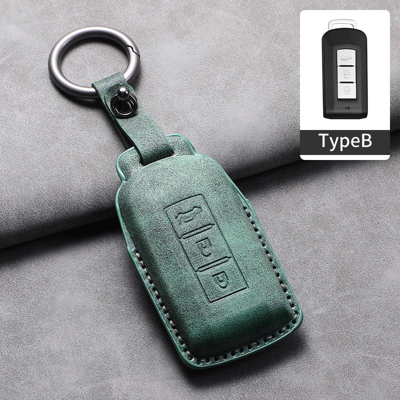 Leather Car Key Case Protector Cover For Mitsubishi Xpander Outlander L200 Asx Pajero Eclipse Cross Montero Soft Lancer Mirage