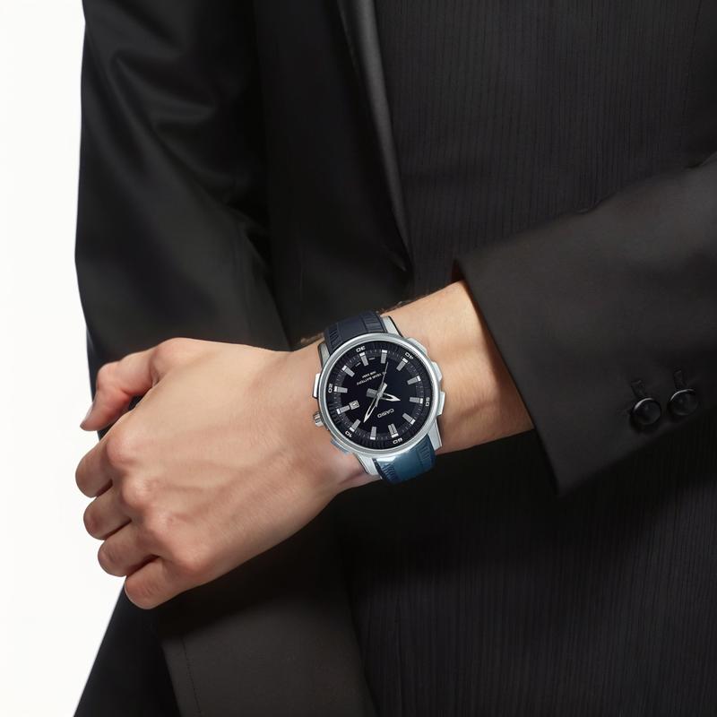 Casio CASIOSTANDARD series classic, simple, exquisite and fashionable, three-fold clasp, 50 meters waterproof, quartz movement, resin MTP-E195-1AV