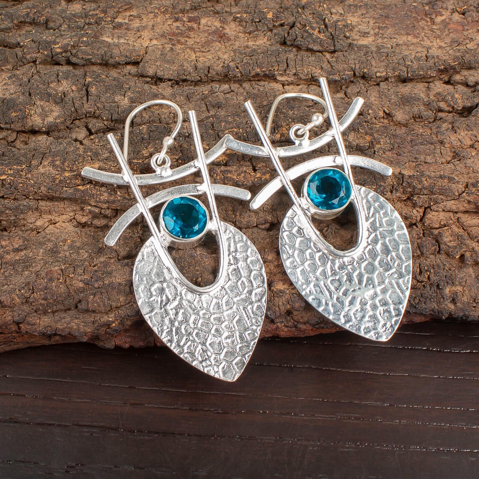 

Apatite Gemstone 925 Sterling Silver Jewelry Handmade Earrings1.78 Gift For Her EE-64-12