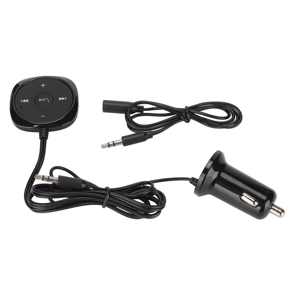 Receptor Bluetooth 5.0 pentru mașină, apeluri handsfree, 5V 2.1A, port de încărcare USB pentru mașini cu jack de 3,5 mm