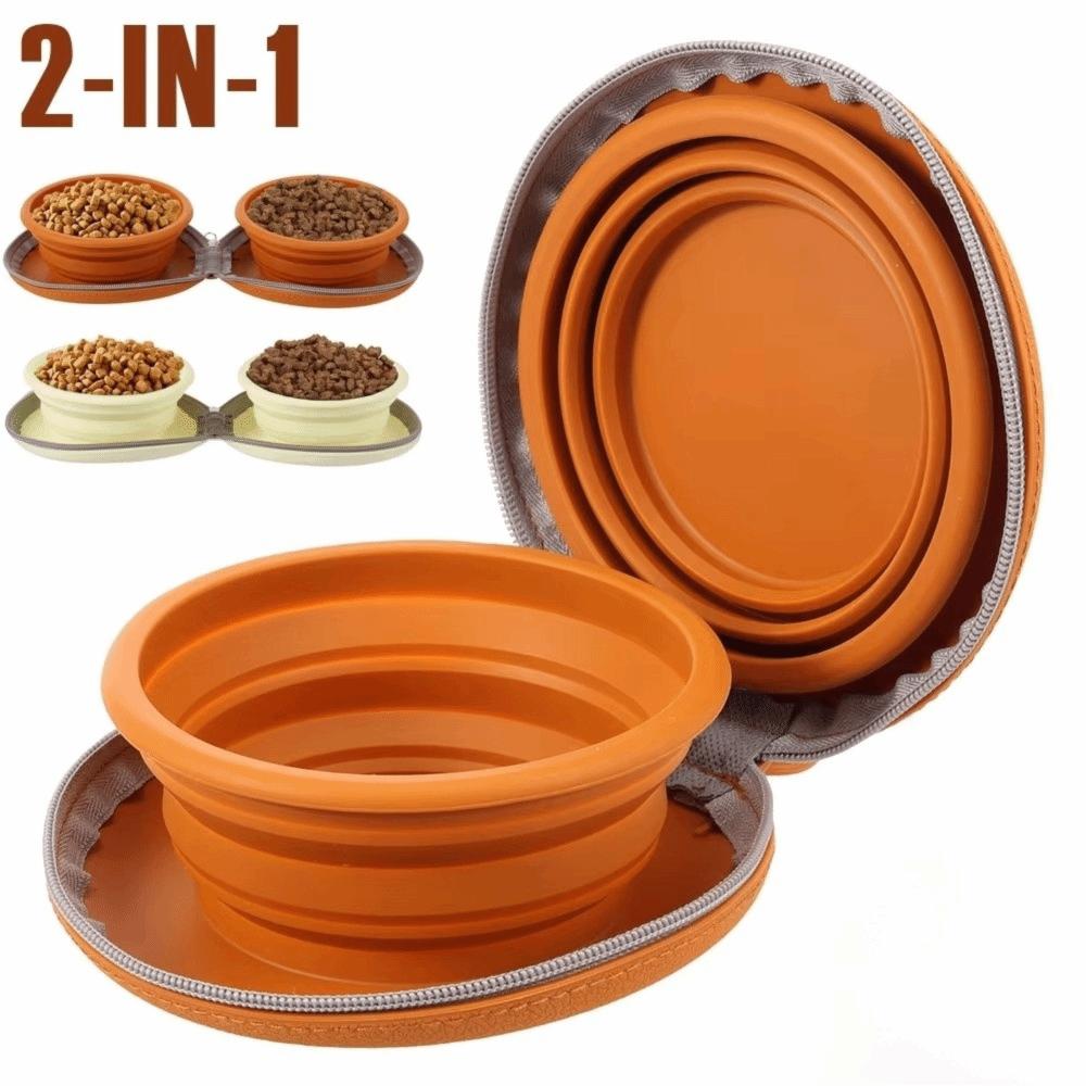 Silicone Dog Drinking Box Portable Collapsible Pet Bowl New Puppy Dual Bowl Pet Travel