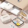 xiaobudian 7 Compartments Pill Box, with Sealing Ring And Lock Buckle, Waterproof Double-Layer Medicine Organizer, for Travel Daily Use