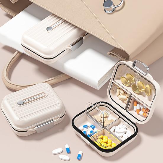 xiaobudian 7 Compartments Pill Box, with Sealing Ring And Lock Buckle, Waterproof Double-Layer Medicine Organizer, for Travel Daily Use