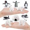 Wild Arctic Animal Set - Penguin, Polar Bear, Igloo Models for Desktop Decoration
