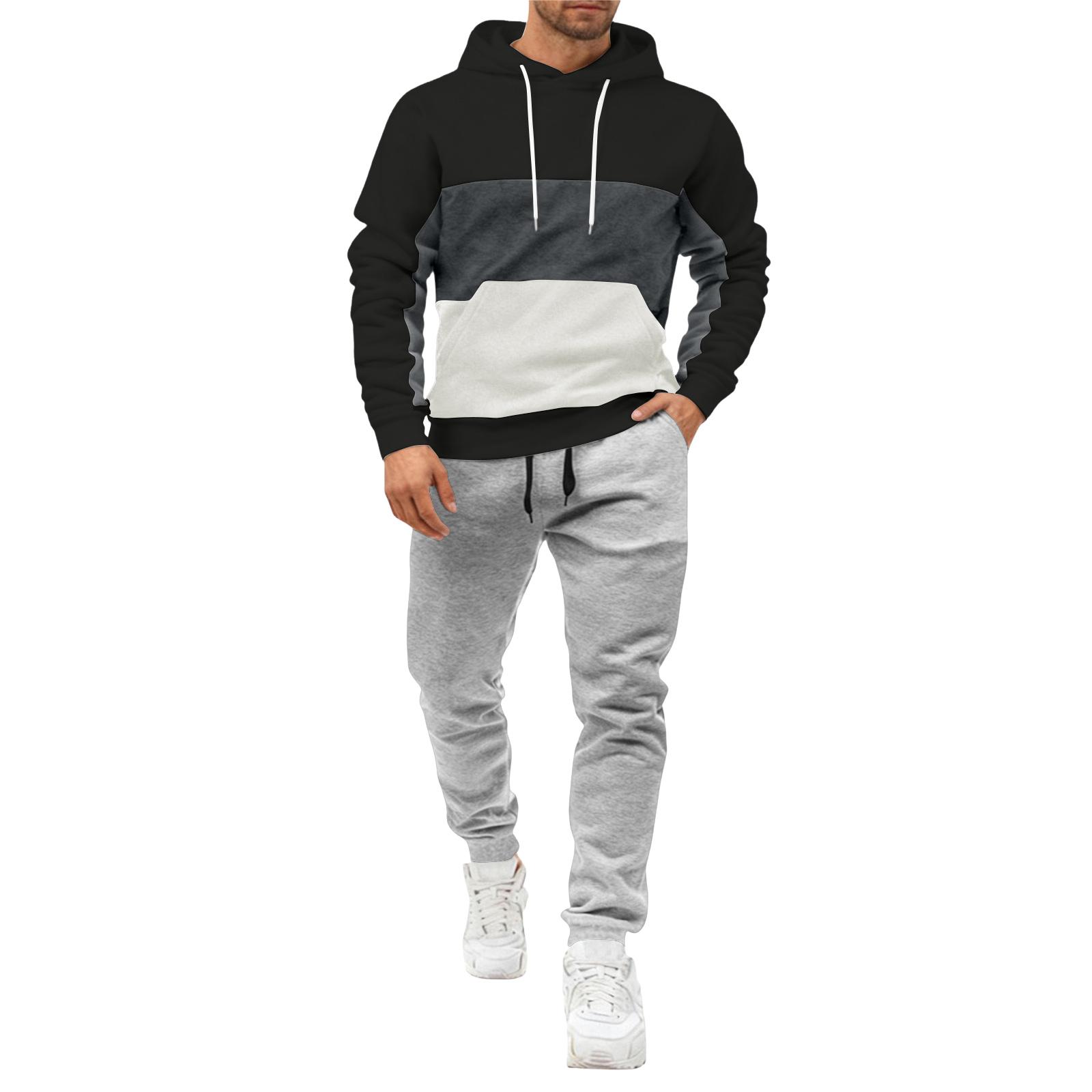 

Мужской спортивный костюм с капюшоном на осень/зиму XL чёрный