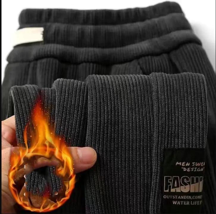 Men's Thick Casual Pants Outdoor Warm Fashionable Stretch Sports Pants Joggers Comfortable Bound Feet Sweatpants