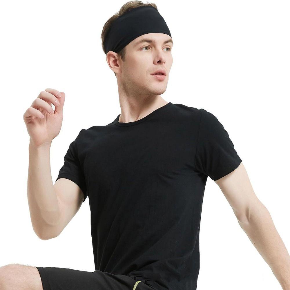 Non Slip Workout Headbands for Men Quick-Dry Men‘s Sports Hairband Stretchy Sweatband  Fitness