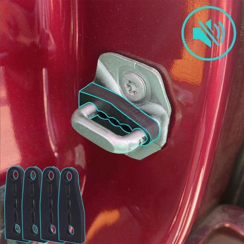 4 Pieces Car Door Latches Bumpers Soft Rubber Noise Reduction Pads Cushion Suitable For Secure Fit And Quiet Operation