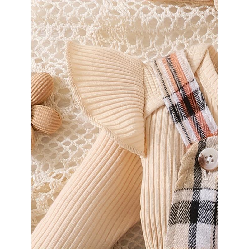 Haine Fetiță Nou-născut Infant Salopetă cu Mânecă Lungă cu Bentiță Set 3 piese Fundă Toamnă Iarnă 0-18 Luni, pentru Exterior