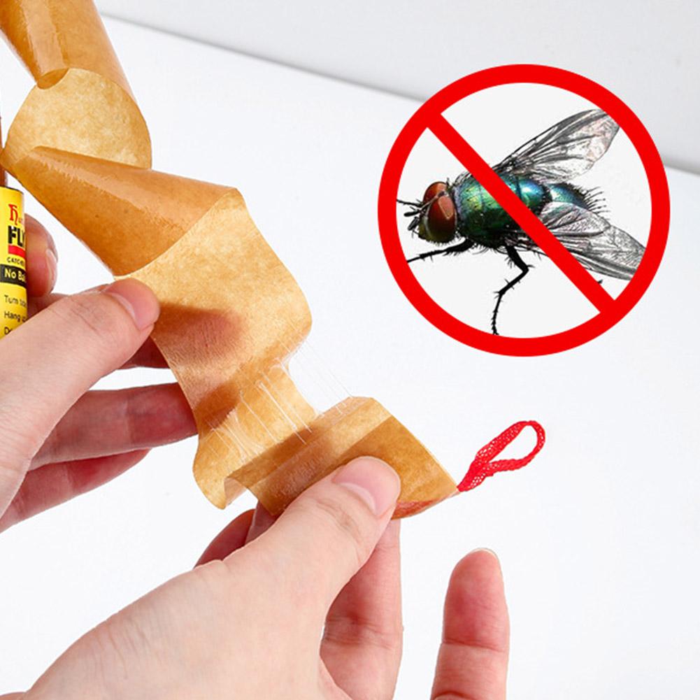 40/80Rolls Fly Sticky Paper Strong Glue Strip For Flies Paper Strips Double Sided Flying Insect Bug Mosquitos Catcher Roll Tape
