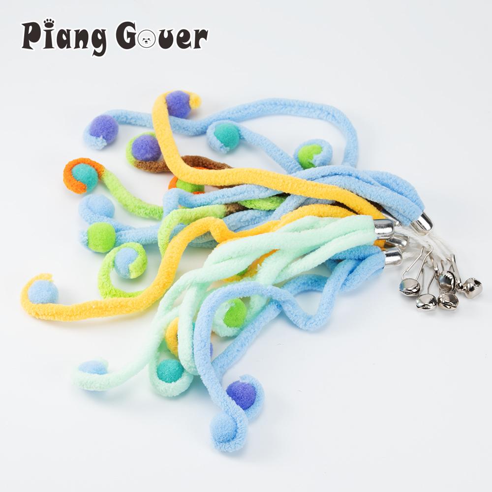 5pcs/10pcs Plush Ball Cloth Strip Cat Toy Teaser Stick for Replace Heads Pet Toys Wand Accessories