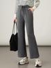 Women's High-Waisted Slimming Gray Cropped Flare Pants - Modal Cotton, Spring/Autumn 2025