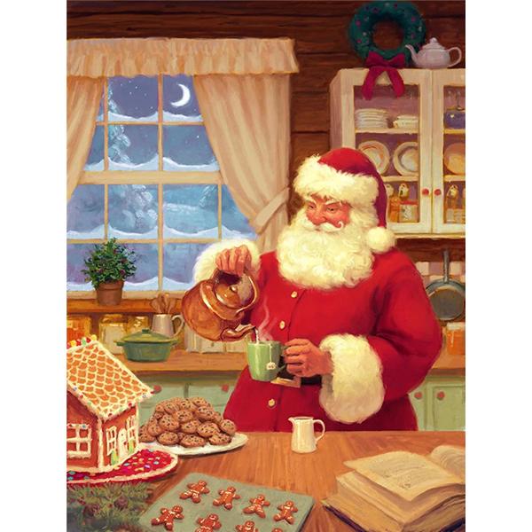 Pintura de Diamantes 5D DIY Bordado de Diamantes Imagen de Papá Noel Punto de Cruz Mosaico Pegatina de Pared Regalo Decoración del Hogar