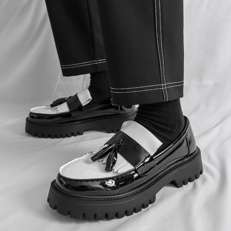 Fashion Slip On Casual Thick Soled Men's Leather Shoes Designer Fashion Style Party Daily Work Outdoor Trendy Youth Plus Size 38-46