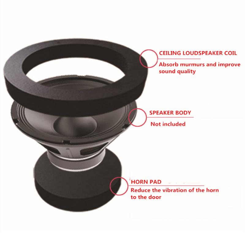 4pcs 6.5" Car Speaker Ring Bass Door Trim Sound Insulation Cotton Audio Speakers