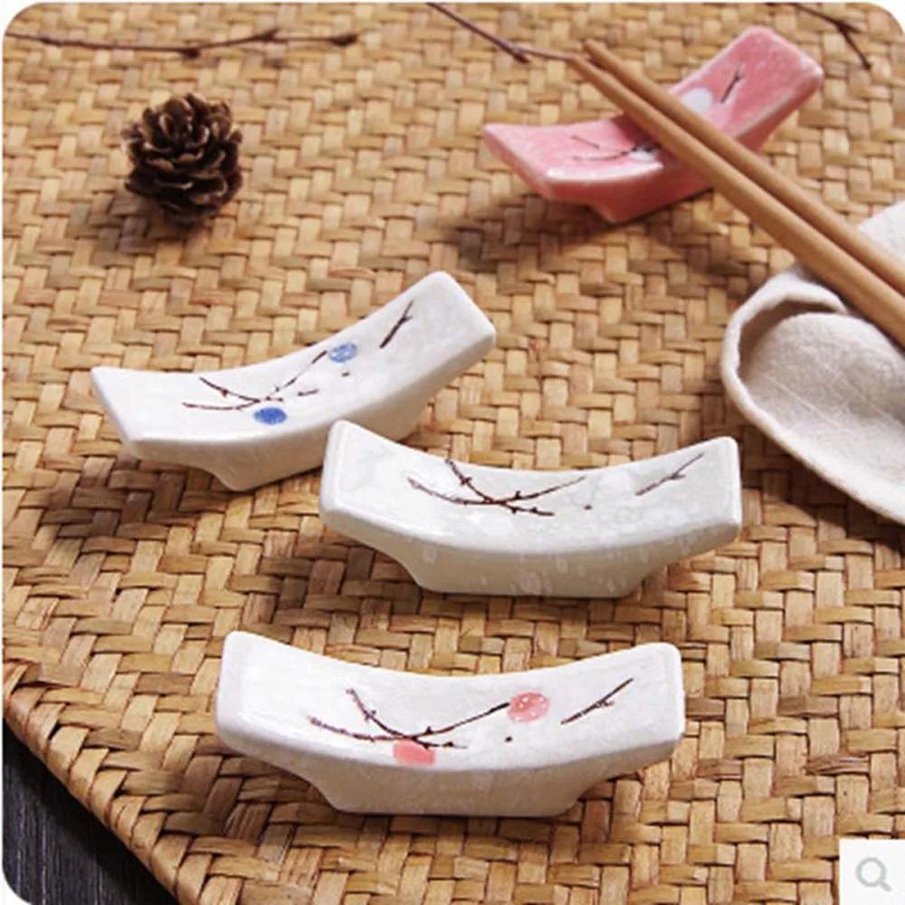 1/4/10Pc Japanese Plum Blossom Ceramic Chopstick Holder Creative Kitchen Supplies Household Chopstick Holder Care Gadget