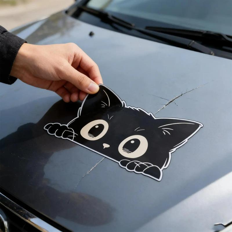 Car Stickers Black Cat Waterproof PVC Decals Scratches Masking Cute Creative Applicable for Cars Motorcycles