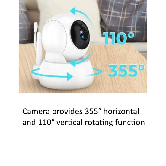 Baby Monitor 5" 1080P HD Video 2-Way Audio Auto Night Vision Temperature Monitoring LullabiesA