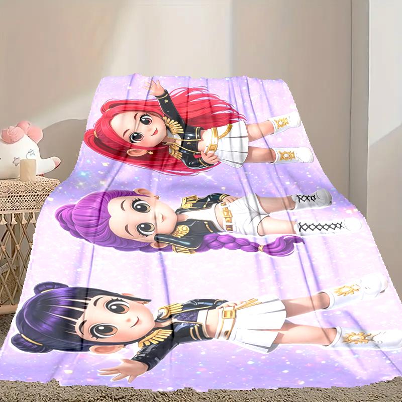 [1pc Kpop Demon Hunters Blanket] All-Season Blanket - Cozy Blanket for Sofa Couch Home Decoration, Digital Printed Nap Blanket
