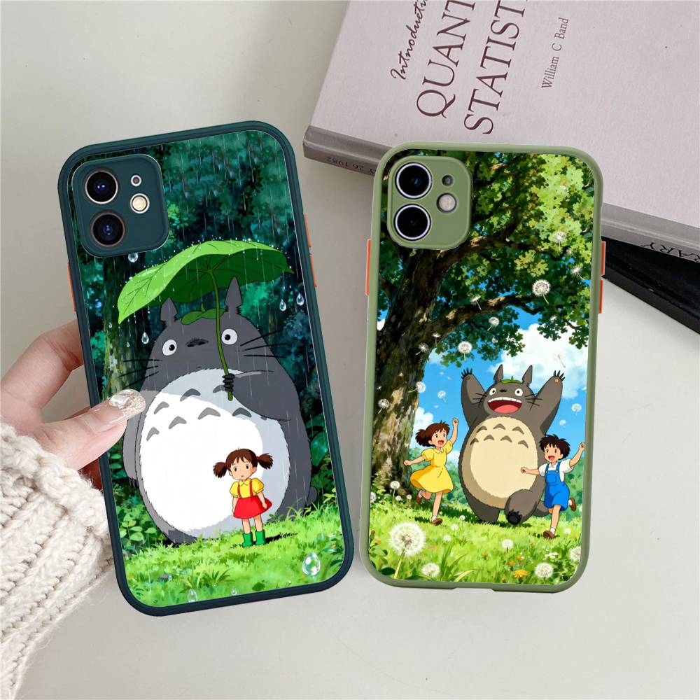 Cute T-Totoroes Phone Case For iPhone 16 15 14 Plus 15 13 12 11 Pro Max X XS MAX Matte Cover