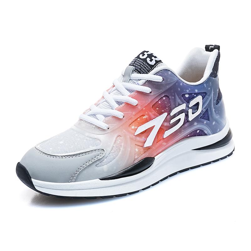 

Новые мужские туфли с внутренней стороны увеличивают спортивную повседневную обувь Модная обувь Дышащая сетчатая беговая обувь сращивание шнурков круглая головка отскок 44