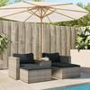 VidaXL Garden Lounge Set with Cushions 5 Pcs, Sofas with Footrest, Patio Terrace Furniture Set, Grey Resin 365726