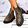 Large size Martin boots New European and American leopard print single boots casual boots in autumn and winter