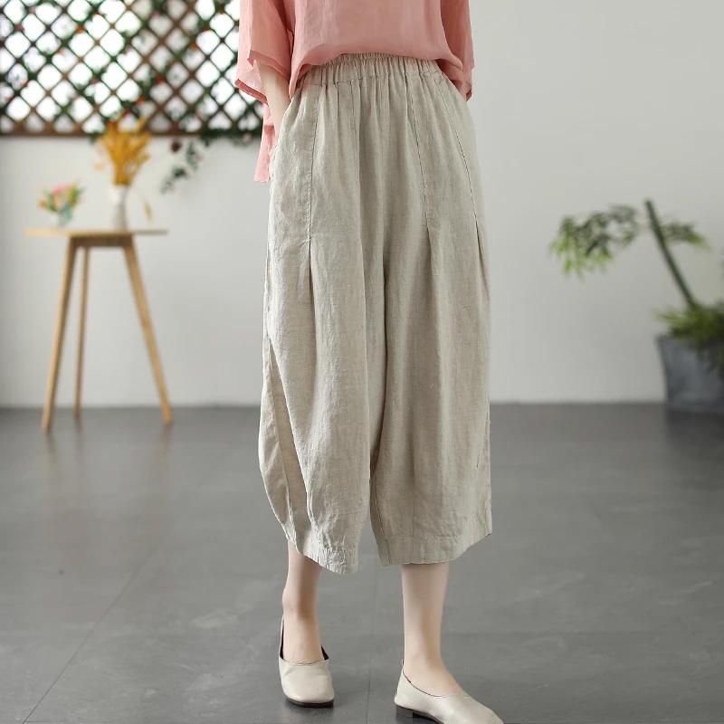 Pants Summer Women Plus Size Loose Pajama Pants Versatile Casua Linen Cotton Pants