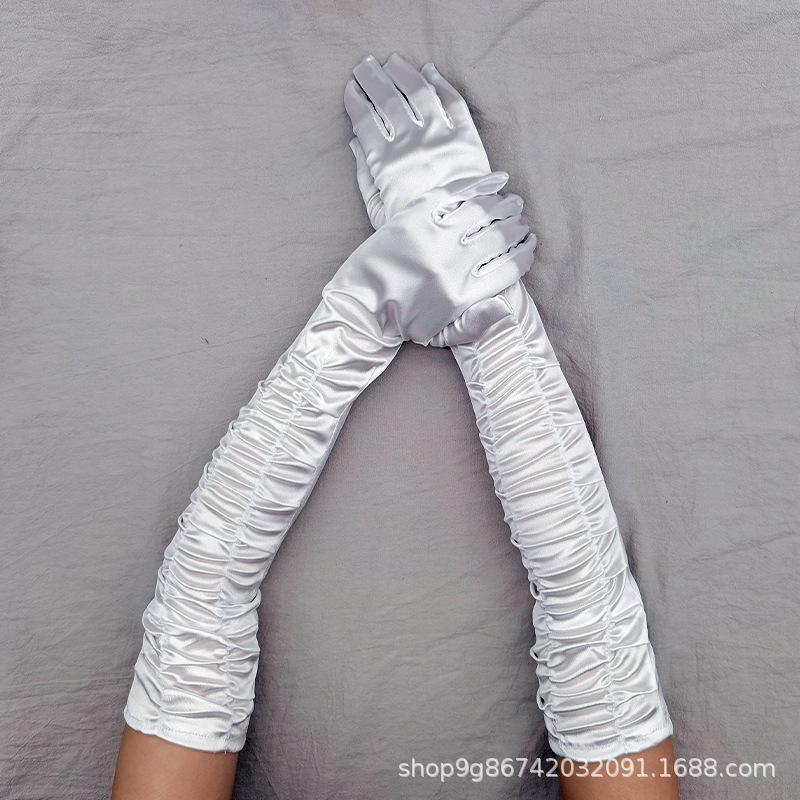 Satin Satin Gloves Long Ladies Halloween Gloves Sexy Dinner Gloves Wedding Gloves Matte Satin Gloves