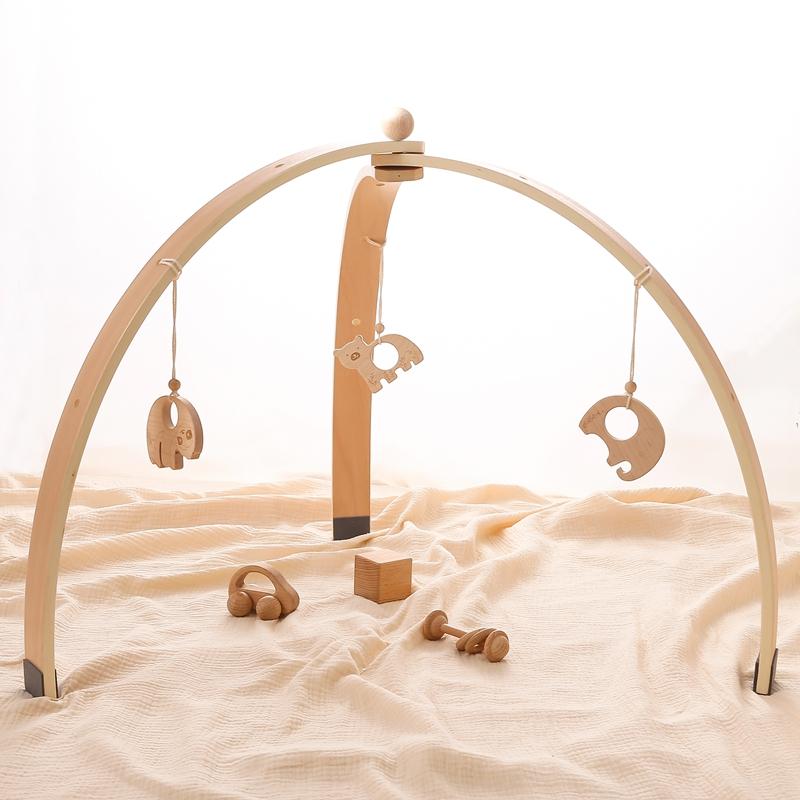 Wooden Fitness Rack Children Room Decorations Baby Play Gym Activity Pendants Wooden Hanger Mobile Crib Newborn Gift