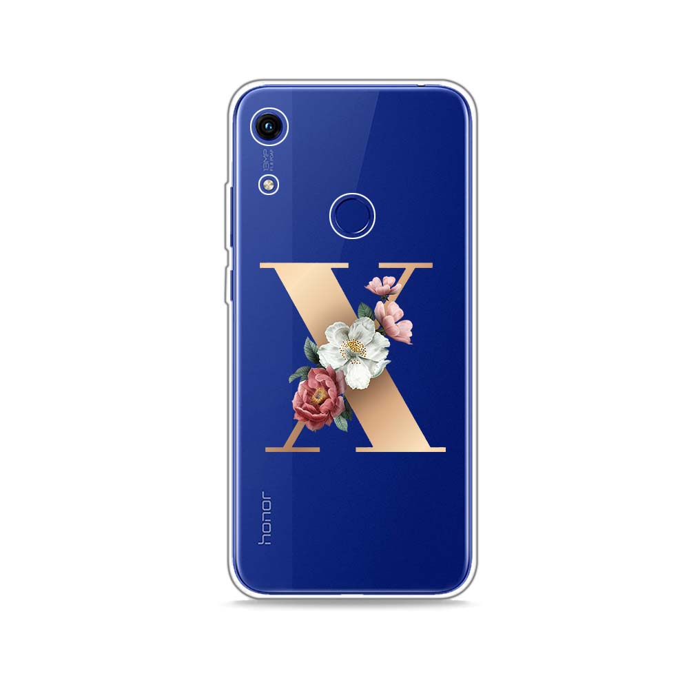 Letter Alphabet Flowers Z Silicone Cover For Honor 10X 9X 8X MAX 20 10 9 8 8A 8C 8S Prime 7A Pro Lite Soft Phone Case