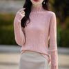 Autumn new long-sleeved round neck bottomed women's clothing thin pleated inside knitted sweater top supply