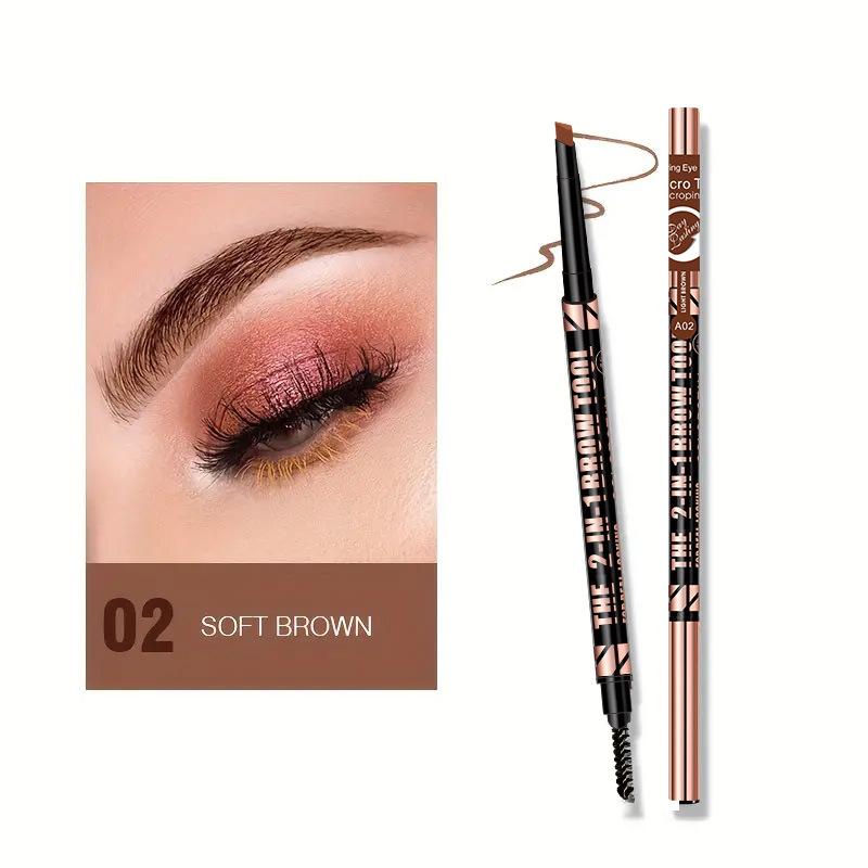Popular QICIY Double Head Eyebrow Pencil, Waterproof and Dense Stereoscopic Eyebrow Pencil