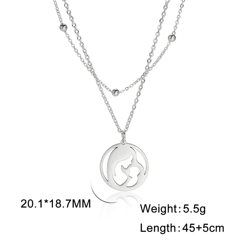 Cazador Dog Cat Four Leaf Clover Pendant Necklace for Women Stainless Steel Compass Angel Choker Double Chain Neck Jewelry 2026