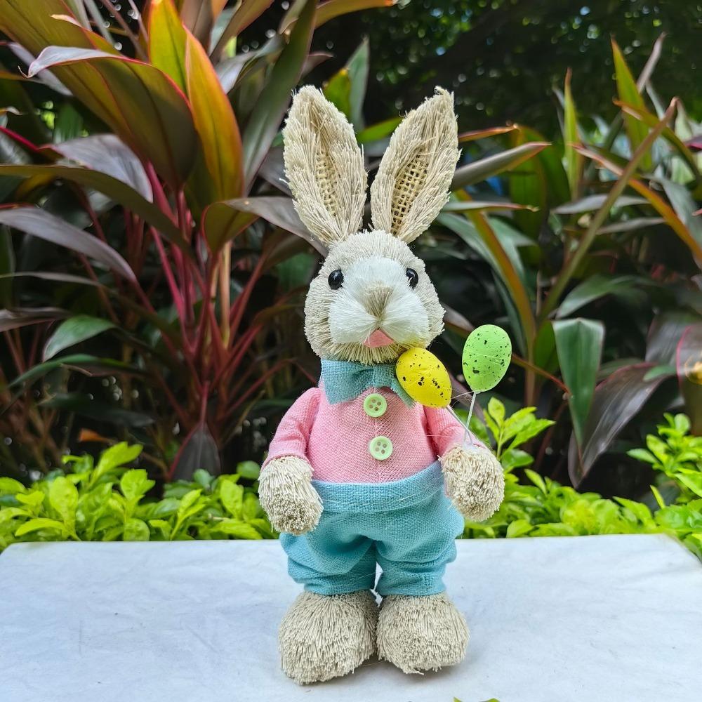 DIY Rabbit Straw Figures High-25cm Rabbit Statue New Garden Statues Home