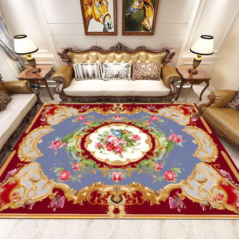 Luxury European Living Room Decoration Carpets Flower Home Decor Large Area Rug Vintage Parlor Study Anti-slip Floor Mat tapete