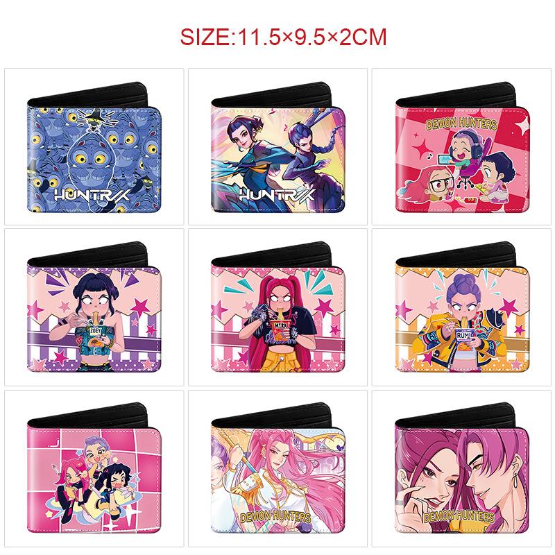 K-Pop Demon Hunters Wallet PU Leather Bifold Short Anime Purse for Women Girls