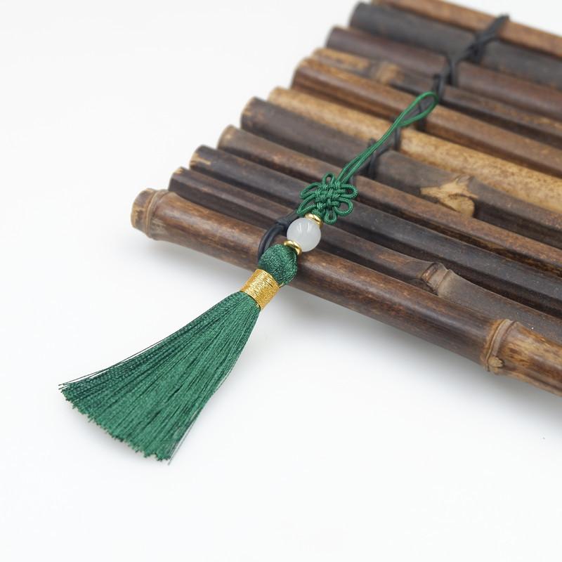 Handgefertigtes fein gewebtes kleines chinesisches geknotetes Fransenohr, hochwertiges Lesezeichen, U-Disk-Kamm, Handyhülle, hängender Ohranhänger.