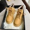 Martin boots  new autumn short boots high-top rhubarb boots yellow thick-soled British mountaineering boots