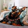 1pc Doberman Pinscher Pattern Blanket, Lightweight Flannel Throw Blanket for Sofa, Bed, Travel, Camping, Living Room, Office, Couch062