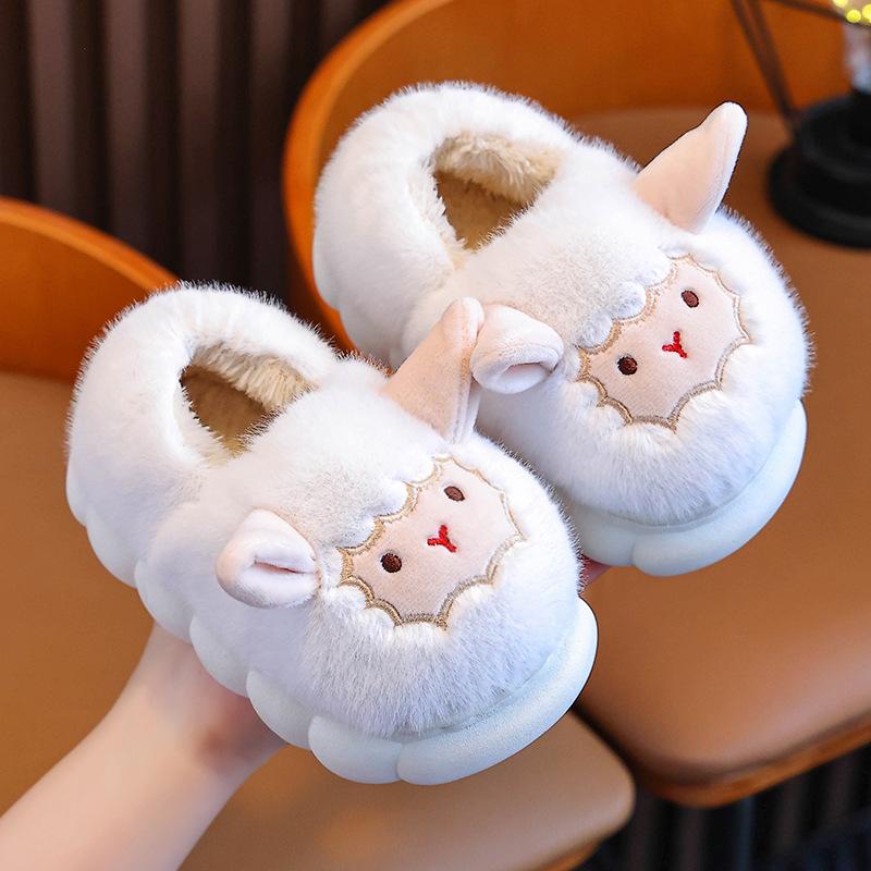 Children s wool-lined cotton shoes for autumn and winter, new style for boys and girls, with added fleece, non-slip, suitable for indoor and outdoor 24/25（Inner Length15CM белый