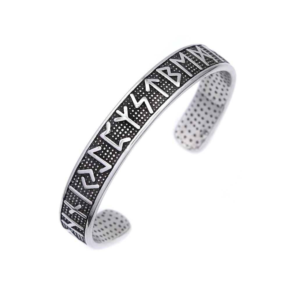 Vintage Nordisches Wikinger Kompass Armband Punk 316L Edelstahl Wikinger Runen Herren Armbänder Biker Amulett Schmuck Geschenk