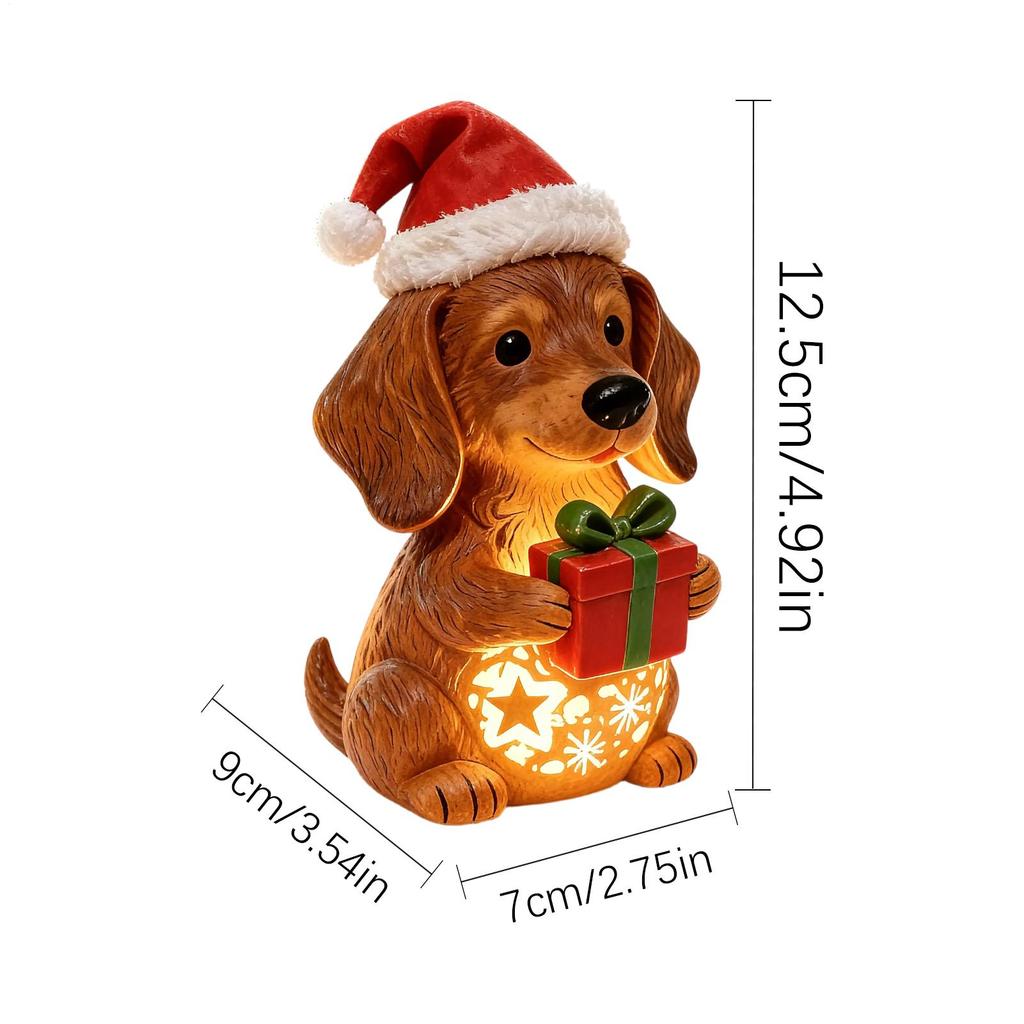 Creative Christmas Dog Night Light LED Ambient Lighting Cute Cartoon Puppy Animal Statue Lamp Home Desktop Decoration