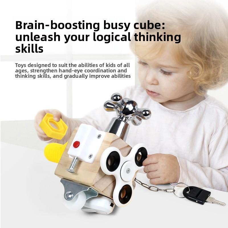 Wooden Montessori Busy Board Educational Toy For Toddlers And Early Learning