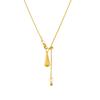 Gold Plated Adjustable Teardrop Pendant Snake Chain Necklace