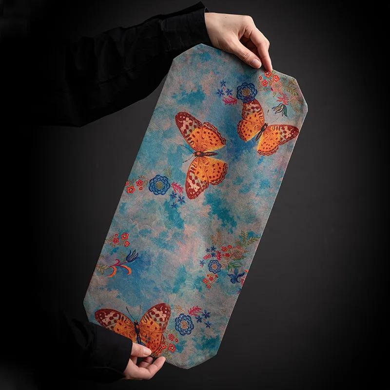 

Xiangyun Yarn Zen Small Tea Seats Retro Style Fabric Chinese High-End Tablecloth Double-Sided Dual-Use Tea Ceremony Utensils