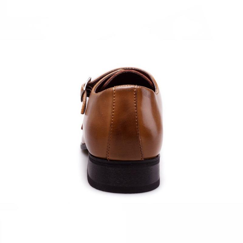 Fashion Leather Men Dress Shoes Loafers 2024 New Double Strap Buckles Designer Casual Leather Shoes for Men Business Formal Wedding Shoe
