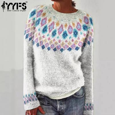 Damenmode, lässig, Herbst/Winter, langärmelig, O-Ausschnitt